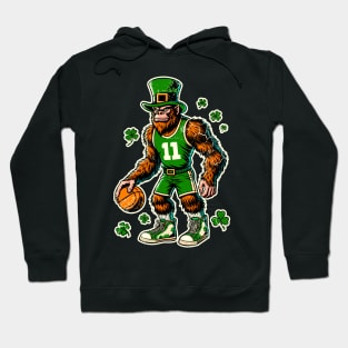 St Patrick's Day Retro Big Foot Irish Leprechaun Sasquatch Squatch Hoodie